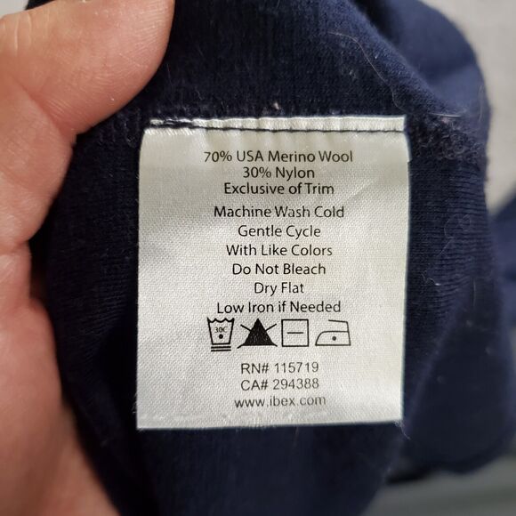 Ibex sweater Mens Large Blue Pullover Merino Wool 1/4 Zip Outdoor Hiking - Picture 12 of 12